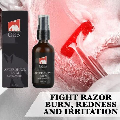 G.B.S Aftershave Balm (Sandalwood) 2OZ - A Classic Barbershop Post Shave Balm for Modern Men - Rejuvenates Dry Skin Replenishes Nutrients into Face Helps Razor Irritation and Ingrown Hairs " in Saudi Arabia