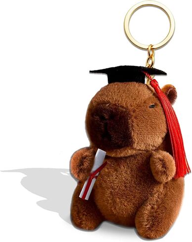 تخرج أفخم حشو حيوان لطيف Capybara keychain 2025 هدايا التخرج من أجله في كلية الثانوية كاوي كابيبارا الاشياء مع قبعة البكالوريوس والتمرير in Saudi Arabia
