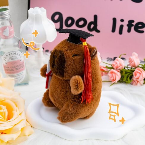 تخرج أفخم حشو حيوان لطيف Capybara keychain 2025 هدايا التخرج من أجله في كلية الثانوية كاوي كابيبارا الاشياء مع قبعة البكالوريوس والتمرير in Saudi Arabia