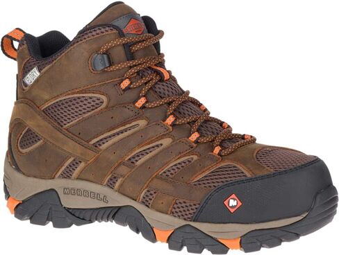 Merrell mens Moab Vertex Mid Waterproof Composite Toe Construction Boot, Black, 8 Wide US in Saudi Arabia