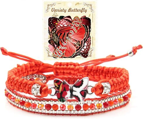 Butterfly Gifts for Women - Butterfly Bracelet Adjustable Braided Rope Friendship Bracelets Butterfly Party Favors Charm Bracelet Set for Women in Kuwait