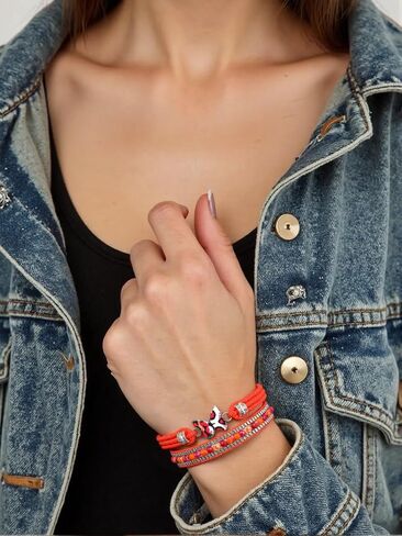Butterfly Gifts for Women - Butterfly Bracelet Adjustable Braided Rope Friendship Bracelets Butterfly Party Favors Charm Bracelet Set for Women in Kuwait