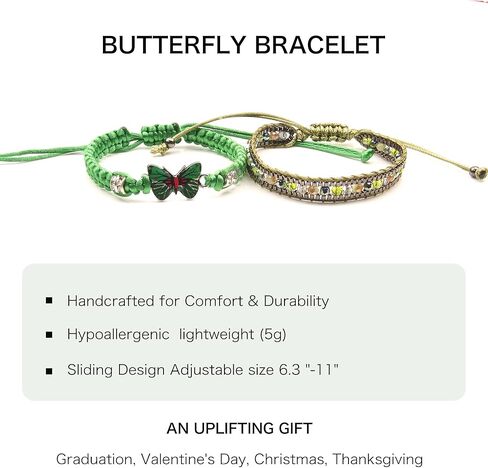 هدايا الفراشة للنساء - سوار الفراشة قابلة للتعديل محفوفة بالصداقة الأساور in Kuwait