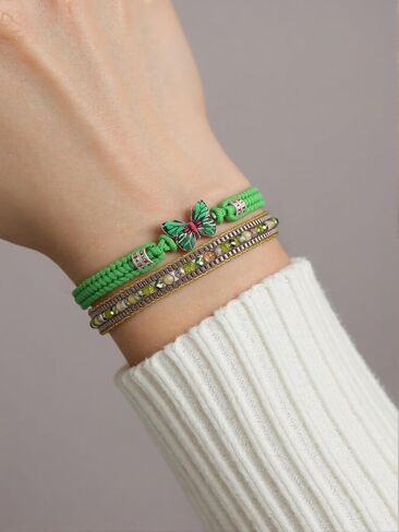 هدايا الفراشة للنساء - سوار الفراشة قابلة للتعديل محفوفة بالصداقة الأساور in Kuwait