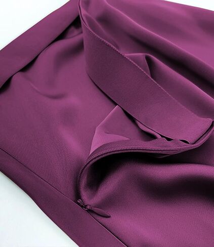 Ebossy Women's Long Satin Skirt Silk Silk Dary Hidden Hidden Cercy Flared A-Line Maxi Vertts in Kuwait