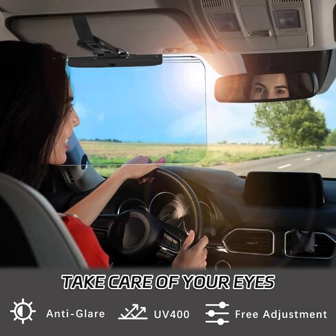 موسع Sun Visor للسيارات ， موسع شمس الشمس المستقطب القابل للتعديل ， استقطاب شمس السيارة ， تمديد قيادة آمن للوهج/الأشعة فوق البنفسجية ， مقطع ، عالمي (عالمي ، ل) in Saudi Arabia