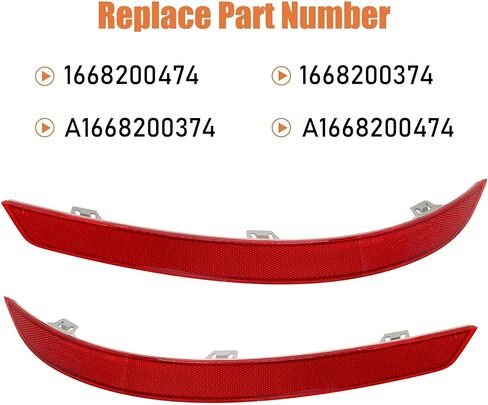 2 PCS Left & Right Rear Bumper Reflector Fit for Mercedes-Benz X166 GL GL350 GL450 GL500 GL550 GL63 AMG 2013-2016 GLS450 2017-2019 Replace # A1668200474 1668200474 A1668200374 1668200374 in Saudi Arabia