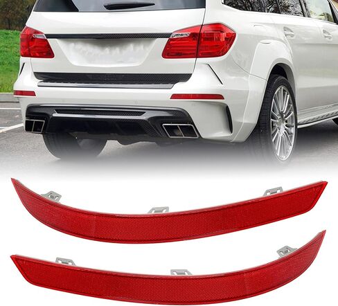 2 PCS Left & Right Rear Bumper Reflector Fit for Mercedes-Benz X166 GL GL350 GL450 GL500 GL550 GL63 AMG 2013-2016 GLS450 2017-2019 Replace # A1668200474 1668200474 A1668200374 1668200374 in Saudi Arabia