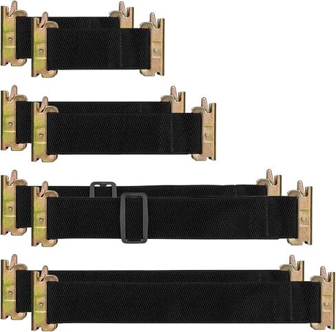 4 Pack E-Track Bungee Tie-Down Straps, 12"-22" Length Adjustable 2" Width Black Bungee Straps, Secure Tools/Cargo to Walls for Trucks, Enclosed Trailers, Vans, Warehouses, Garages, Workshops in Saudi Arabia