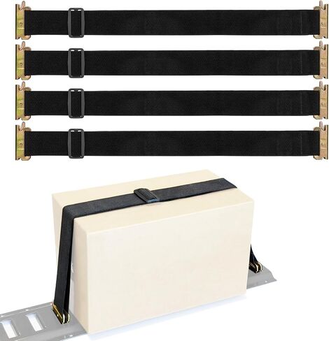 4 Pack E-Track Bungee Tie-Down Straps, 12"-22" Length Adjustable 2" Width Black Bungee Straps, Secure Tools/Cargo to Walls for Trucks, Enclosed Trailers, Vans, Warehouses, Garages, Workshops in Saudi Arabia