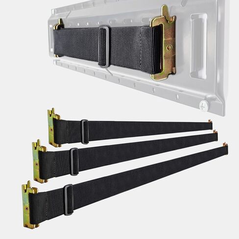 4 Pack E-Track Bungee Tie-Down Straps, 12"-22" Length Adjustable 2" Width Black Bungee Straps, Secure Tools/Cargo to Walls for Trucks, Enclosed Trailers, Vans, Warehouses, Garages, Workshops in Saudi Arabia