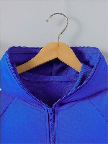 SweatyRocks Boy's Letter Zip Up Hoodies Raglan Long Sleeve Sweatshirts with Pocket in Saudi Arabia