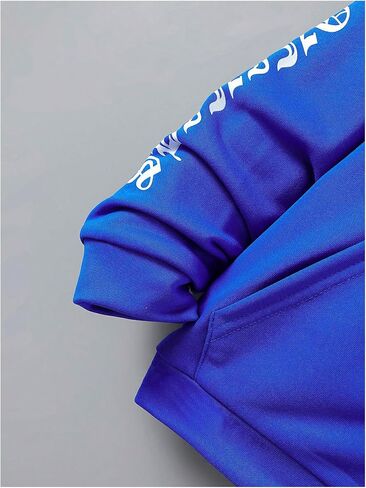 SweatyRocks Boy's Letter Zip Up Hoodies Raglan Long Sleeve Sweatshirts with Pocket in Saudi Arabia