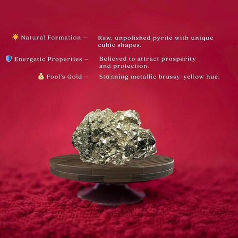 Pyrite Stone Cluster, High Energy Natural Iron Pyrite Stone, Gold Rock, Reiki Crystal, Certified Pyrite in Saudi Arabia