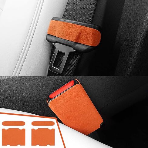 Black Italian Suede Interior Trim Decor Accessories for Alcantara Tesla Model Y 2020-2025 Model 3 2017-2025 Seat Belt Buckle Cover Sticker Styling Moulding in Saudi Arabia