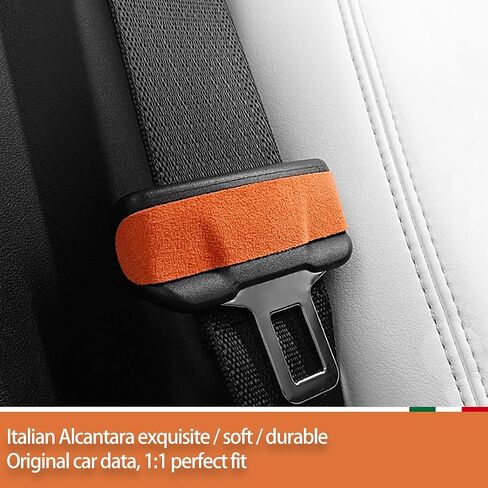 Black Italian Suede Interior Trim Decor Accessories for Alcantara Tesla Model Y 2020-2025 Model 3 2017-2025 Seat Belt Buckle Cover Sticker Styling Moulding in Saudi Arabia