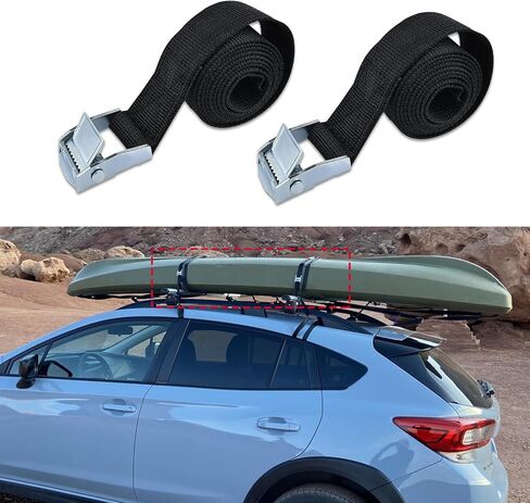 2PCS Tie Down Straps, Cam Straps, Adjustable Kayak Straps Roof Rack Cinch Strap Ratchet Straps, 3.3Ft Lashing Straps Car Accessories Universal for Cargo, Trucks, Luggage, Trailer (2.5cm*1m) in Saudi Arabia