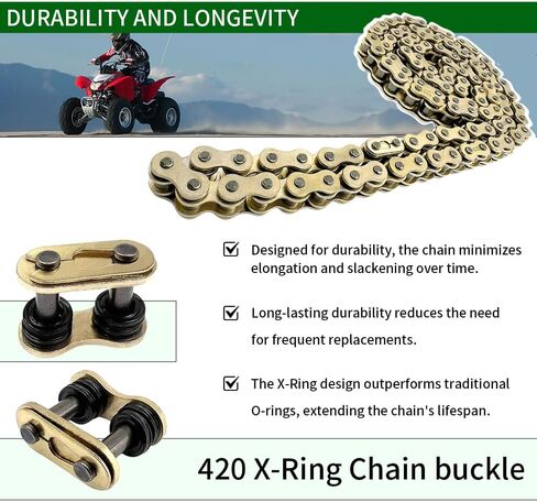 Gold 420 X-Ring Chain 120 Links - Universal Fit for Kawasaki, Honda in Saudi Arabia