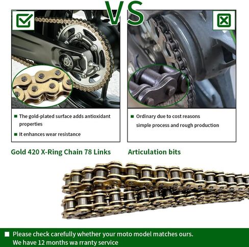 Gold 420 X-Ring Chain 120 Links - Universal Fit for Kawasaki, Honda in Saudi Arabia