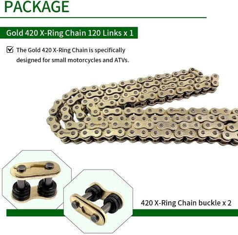 Gold 420 X-Ring Chain 120 Links - Universal Fit for Kawasaki, Honda in Saudi Arabia