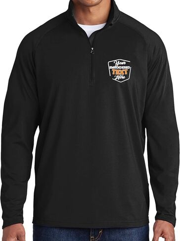 Personalized Embroidered Zip Pullover Custom Add Your Text Half Zip Sport Sweatshirt for Men in Kuwait