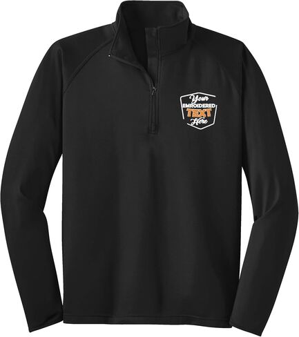 Personalized Embroidered Zip Pullover Custom Add Your Text Half Zip Sport Sweatshirt for Men in Kuwait