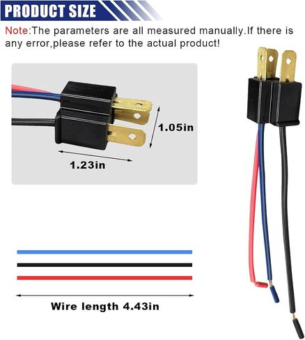 2pcs H4 تسخير الأسلاك موصل الأمامي ، 3 سلك طريقة للذكور بديلة قابس الطاقة ، مقبس مصباح الأمامي المقاوم للماء ، موصل مقبس المصباح الأمامي لمعظم قوارب شاحنة السيارات البحرية (رأس أنثى) in Saudi Arabia