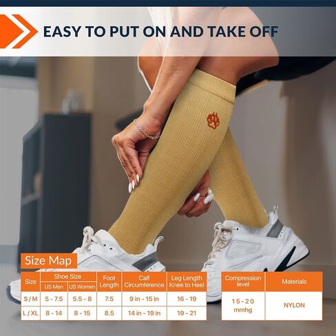 FixiC Compression Socks Men & Women - 3 Pairs, L-XL (8-15), 15-20 mmHg - Compression Stockings for Women and Men - Black Circulation Socks - Support Socks for Training, Traveling, Diabetics and More! in Saudi Arabia