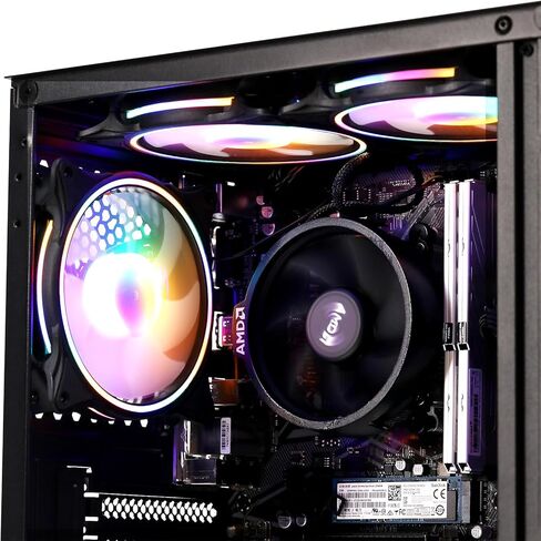 MXZ Desktop Gaming Computer Home&Office PC R5 5600G,16GB DDR4 3200, 500GB NVME M2 SSD,6 RGB Fans, WiFi & Win 10 Pro 64-bit Ready(Ryzen 5 5600G) in Saudi Arabia