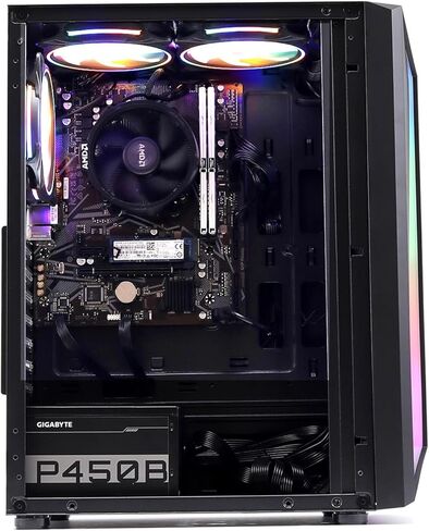 MXZ Desktop Gaming Computer Home&Office PC R5 5600G,16GB DDR4 3200, 500GB NVME M2 SSD,6 RGB Fans, WiFi & Win 10 Pro 64-bit Ready(Ryzen 5 5600G) in Saudi Arabia