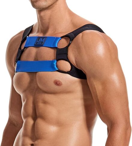 JOCKMAIL Mens Mesh Crop Top Body Chest Muscle Tops Harness Men Shoulder Bandage in Saudi Arabia