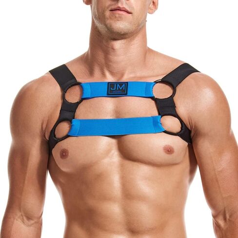 JOCKMAIL Mens Mesh Crop Top Body Chest Muscle Tops Harness Men Shoulder Bandage in Saudi Arabia