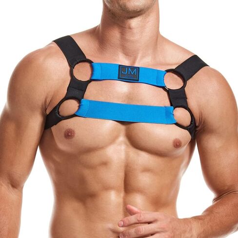 JOCKMAIL Mens Mesh Crop Top Body Chest Muscle Tops Harness Men Shoulder Bandage in Saudi Arabia