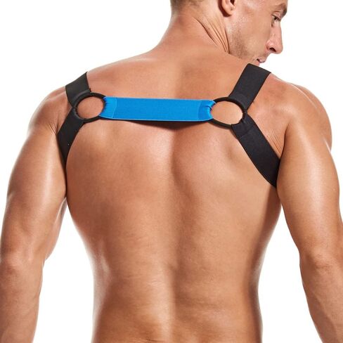 JOCKMAIL Mens Mesh Crop Top Body Chest Muscle Tops Harness Men Shoulder Bandage in Saudi Arabia