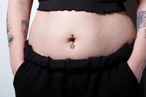 14GA Pentacle Dangle Double Jeweled 316L Surgical Stainless Steel Navel Belly Button Ring in Saudi Arabia