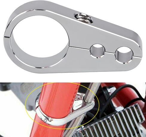 Chrome 1 1/4" Handlebar Clutch Cable Clip Brake Line Clamp for Harley Dyna Softail Touring Electra Glide in Saudi Arabia