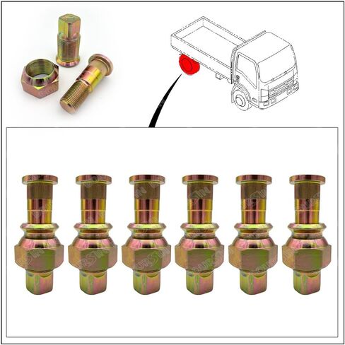 6 عجلة المكسرات والترصيع RH العجلة الخلفية لـ ISUZU NPR NPR-HD NRR REACH GMC/CHEVY W3500 W4500 W5500 1998-2021 in Kuwait