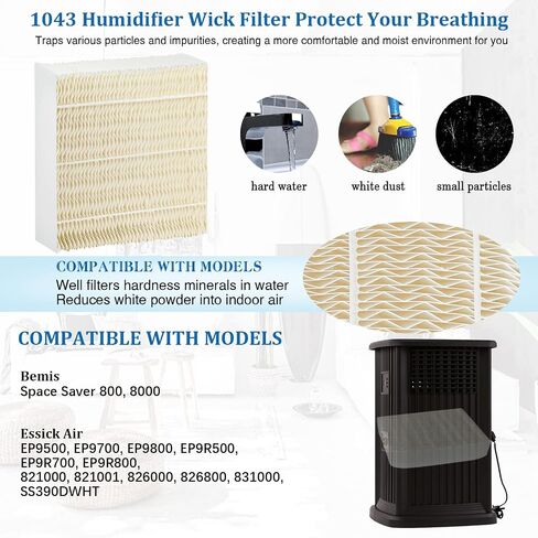 1043 Super Wick Humidifier Filter (Upgraded Version) Replacement for EP9R 500 700 800 826000 826800 831000 and Bemis Space.Saver 800 8000 Series Humidifiers,2 Pack in Saudi Arabia