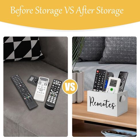 Remote Control Holder, TV Remote Holder with2 Compartments, Remote Organizer for Table,Bedside Caddy Wooden Remote Box for Nightstand,Media Storage Box for Living Room, Bed (Black) in Saudi Arabia
