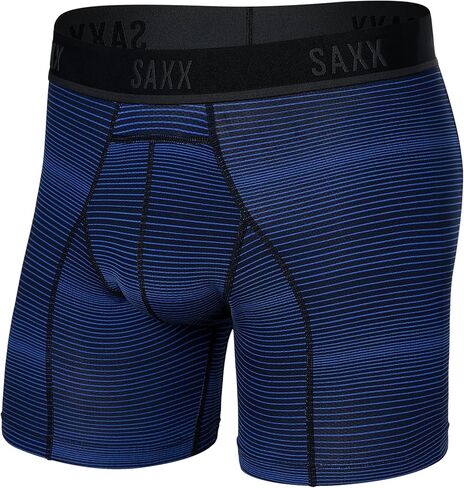 SAXX Men's Underwear - KINETIC Light-Compression Mesh Boxer Briefs with Built-in Pouch Support - Underwear for men,Navy/City Blue,Small in Saudi Arabia