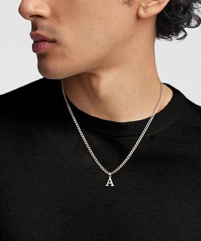 Initial A-Z Letter Pendant Necklace for Men 18K Gold Plated Capital Initial Necklace Cuban Link Chain 4mm 20 Inch Jewelry Gift in Saudi Arabia