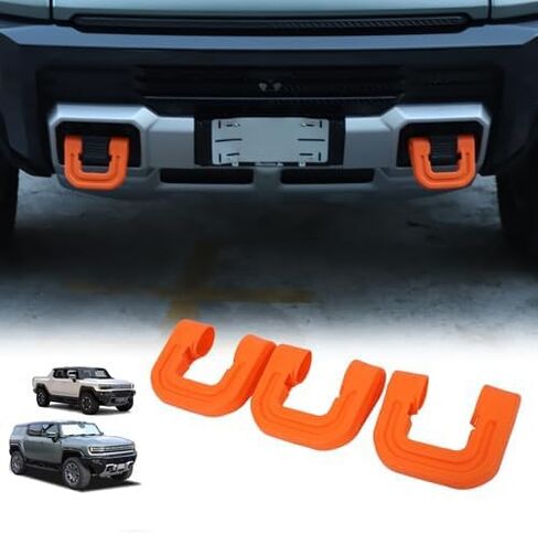 Tow Hook Covers for Hummer EV Accessories 3PCS Rear Front Bumper Tow Hook Rubber Sleeve Protectors Compatible with Hummer EV 2024 2025 (Red) in Kuwait