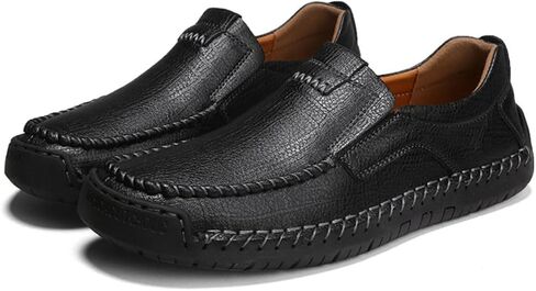 HESBITEUL Cowhide Leather Penny Loafers for Men Slip On Dress Driving Moccasins Casual Boat Shoes in Kuwait