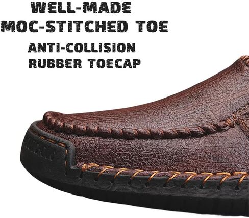 HESBITEUL Cowhide Leather Penny Loafers for Men Slip On Dress Driving Moccasins Casual Boat Shoes in Kuwait
