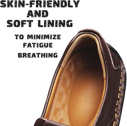 HESBITEUL Cowhide Leather Penny Loafers for Men Slip On Dress Driving Moccasins Casual Boat Shoes in Kuwait