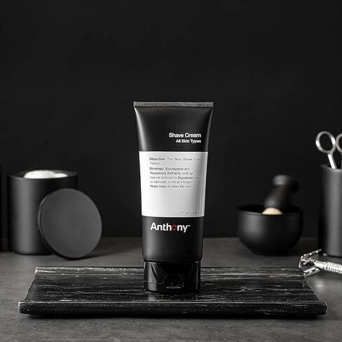 Anthony Shaving Cream Mens Sensitive Skin: Squalane, Eucalyptus, Spearmint and Rosemary Extracts, Help Soothe, Refresh, Cool, and Condition Your Skin for Shave 6 Fl Oz 3 Pack in Kuwait