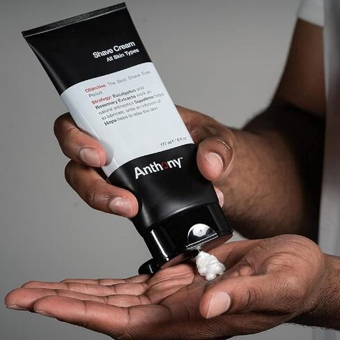 Anthony Shaving Cream Mens Sensitive Skin: Squalane, Eucalyptus, Spearmint and Rosemary Extracts, Help Soothe, Refresh, Cool, and Condition Your Skin for Shave 6 Fl Oz 3 Pack in Kuwait