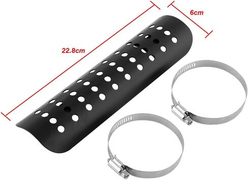 Motorcycle Exhaust Heat Shield, Universal Heat Shield Straight Cover Metal Steel Muffler Exhuast Heel Guard for 50mm to 70mm Exhaust Pipe Diameter in Saudi Arabia