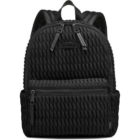 DKNY Women's Mack Quilted Nylon Backpack, Black/Black, One Size