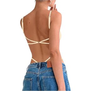Milumia Women Sexy Boodysitits Scoop Neck Open Open Back Out Club Bodysuit Tops in Kuwait